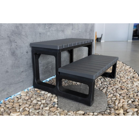 Schůdky k vířivce - 2 stupně - ŠEDÉ